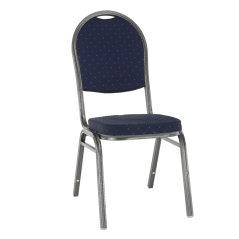 Stuhl, stapelbar, Stoff blau/graues Gestell, JEFF 2 NEU