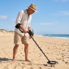 Detektor kovov s 3 režimami na vyhľadávanie zlata, striebra a mincí s LCD displejom