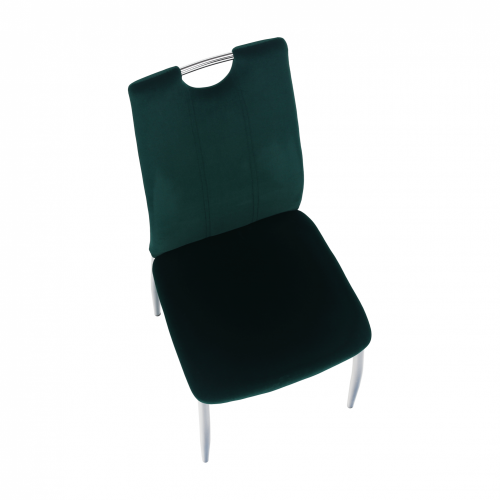 Blagovaonska stolica, smaragdna Velvet tkanina/krom, OLIVA NOVO
