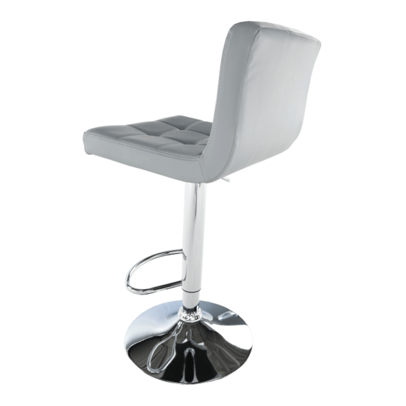 Barhocker, Öko-Leder grau/chrom, KANDY NEU