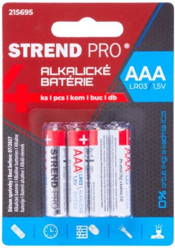 Baterie Strend Pro, LR03, 4 szt., ołówek AAA, blister