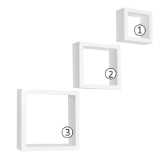 Regale, 3 Stk., weiß, KVADRO NEW DR-WS-6103