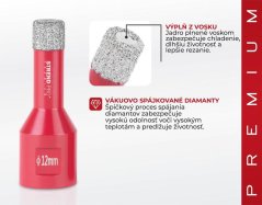Rezač Strend Pro Premium DCB11, 12 mm, M14, HD, kruna, dijamant, profesionalni