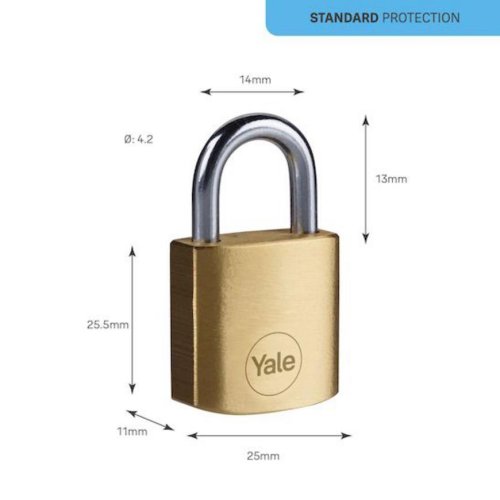 Zamek Yale Y110B/25/113/1, Standard Security, kłódka, 25 mm, 3 klucze