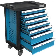 Werkzeugschrank mit 7 Schubladen, bestückt mit 272 Werkzeugen, 690x455x975 mm, GEKO