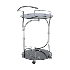Masă de servit, sticlă neagră/cromo, VESNA (acțiune)