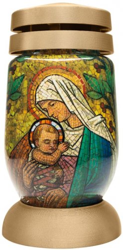 Kahanec bolsius S03 3D Marija s Isusom, vitraj, 22 cm, 36 sati