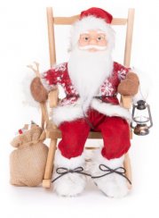 Dekorace MagicHome Vánoce, Santa, sedící, 46 cm