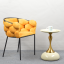 Esszimmerstuhl, gelber Samtstoff/schwarz, DOROTA
