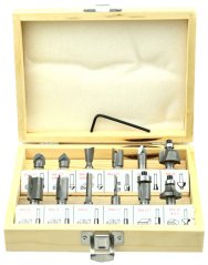 Sada stopkových fréz do dřeva 12-dílná, upínací stopka 8 mm, GEKO