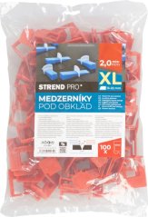 XL Strend Pro távtartó, kiegyenlítő, csempézés alatt, 2,0 mm, 13-22 mm, 100 darabos kiszerelés, műanyag, sötétvörös
