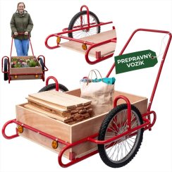 Cărucior Optimus, transport, cu corp din lemn, max. 240 kg