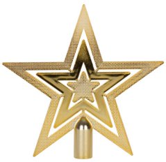 MagicHome Weihnachtsschmuck, 1 Stück, 20 cm, Stern, gold, für Weihnachtsbaum