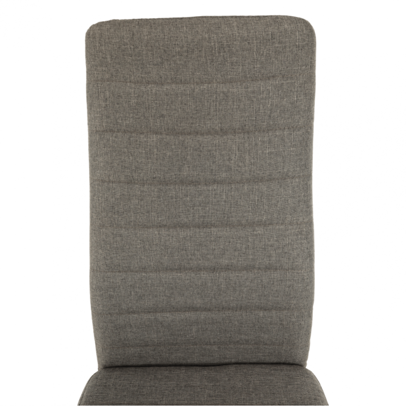 Stuhl, brauner Stoff/schwarzes Metall, COLETA NOVA
