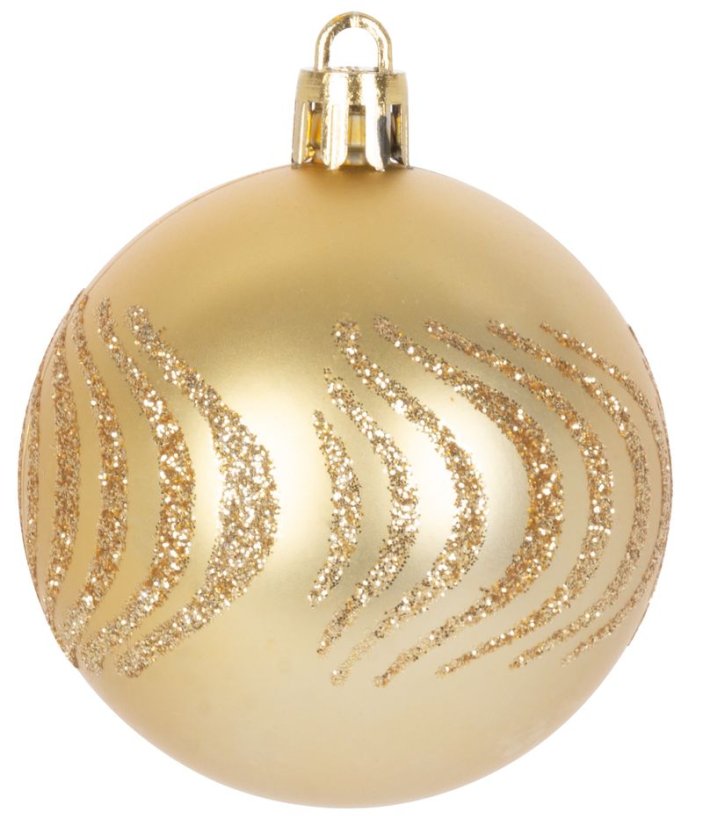 MagicHome Weihnachtskugeln, Set, 21 Stück, 6 cm, gold, spitz, für den Weihnachtsbaum