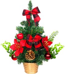 Braduleț MagicHome de Crăciun, împodobit, roșu, 30 cm