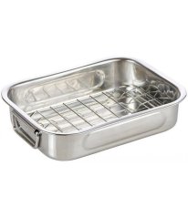 Pekač iz nerjavečega jekla z rešetko 25 x 18 x 6 cm z rešetko