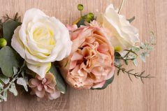 Hängedekoration 25 cm, Blumen, Goldreifen