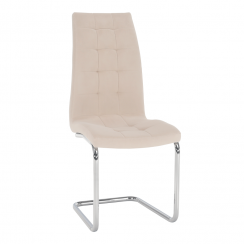 Blagovaonska stolica, bež Dulux Velvet tkanina/krom, SALOMA NOVO