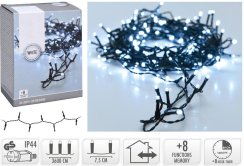 Lampka bożonarodzeniowa 480 LED biała zimna, 36 m, z timerem, z funkcjami, do użytku zewnętrznego/wewnątrz