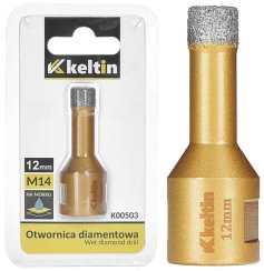 Vrták diamantový korunkový, závit M14 do uhlovej brúsky priemer 12 mm, GEKO