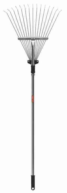 Verstellbarer Laubharken aus Metall mit Drahtzinken, extra stark, 147 cm, RAMP