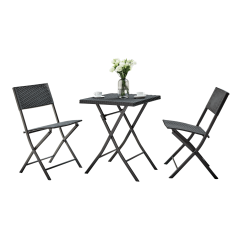 Gartenrattan-Set 1+2, schwarz, FARUK