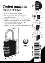Zámek visací s číselným kódem 31 mm, XL-TOOLS