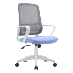 Bürostuhl, Neomint-Hellblau/Grau/Weiß, SALOMO TYP 1