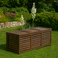 Zahradní úložný box, hnědá, LADAM