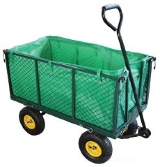 Cărucior de grădină cu 4 roți, capacitate de încărcare 300 kg, 110x51x81 cm, JAD