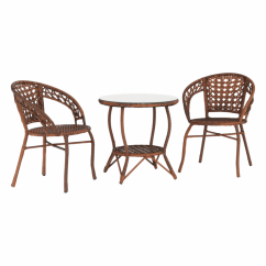 Gartenrattan-Set 1+2, braun, JARUB