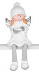 Božična figura MagicHome, Angel s knjigo, keramika, 22x20x32,50 cm