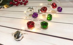 Reťaz MagicHome Vianoce Bell, 20 LED biela, so zvončekom, 2xAA, jednoduché svietenie, osvetlenie, L-1,9 m