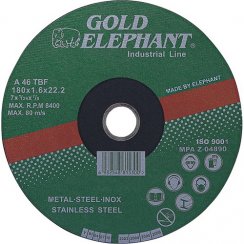 Gold Elephant 41AA 125x1,6x22,2 mm-es vágótárcsa fémhez és rozsdamentes acélhoz A46TBF