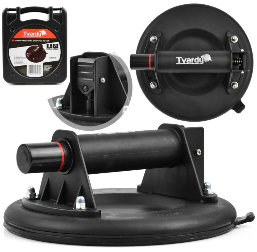 Vakuum-Aluminium-Saugnapf für Glas 1 x 200 mm, Tragfähigkeit 100 kg, HART