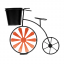 Retro-Blumentopf in Form eines Fahrrads, burgunderrot/schwarz, SEMIL