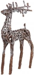 Božični okras MagicHome, jelen iz protja, srebrn, 41x14x73 cm