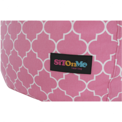 Fotoliu tip sac, roz/alb cu model, GOMBY