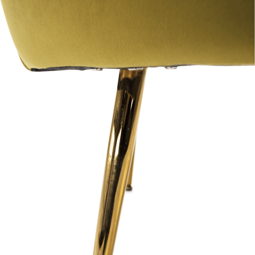 Fotelja u Art-deco stilu, senf Velvet tkanina/zlato krom-zlato, NOBLIN