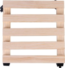 Podstavec Strend Pro, 30x30x7 cm, pod kvetináč, na kolieskach, posuvný, stojan, max. 50 kg, drevo