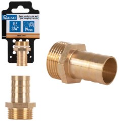 Messingnippel für 19 mm Schlauch, Außengewinde 1";, GEKO
