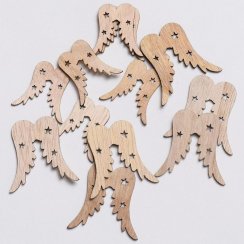 Komplet mešanih dekoracij krila iz 12 naravnih lesenih