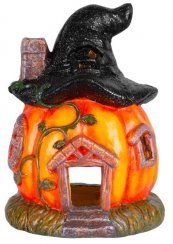 Dekorace MagicHome Nature, Dýně, domeček, s kloboukem, keramika, 21,50x21,50x30,5 cm