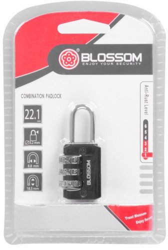 Zámok Blossom NL2321, 21 mm, Zn, číselný na kód, visiaci