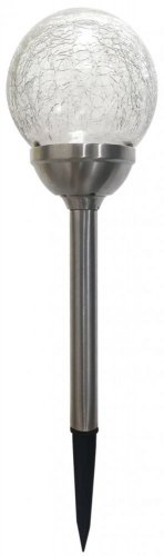 Strend Pro Vrtna svjetiljka, LED boja i topla bijela, solarna, 1xAA, nehrđajući čelik + staklo, 12x44 cm