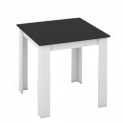 Jedilna miza, bela/črna, 80x80 cm, KRAZ