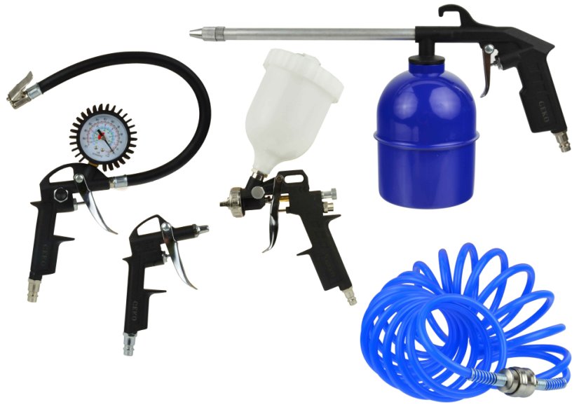 Set de scule pneumatice 5 piese, GEKO (acțiune)