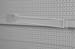 Regalaufhänger H23 0400 mm, M08 mit PVC-Preisschild, an einer Stange