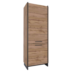 Polica, hrast Wotan/črna, AMONI 2D